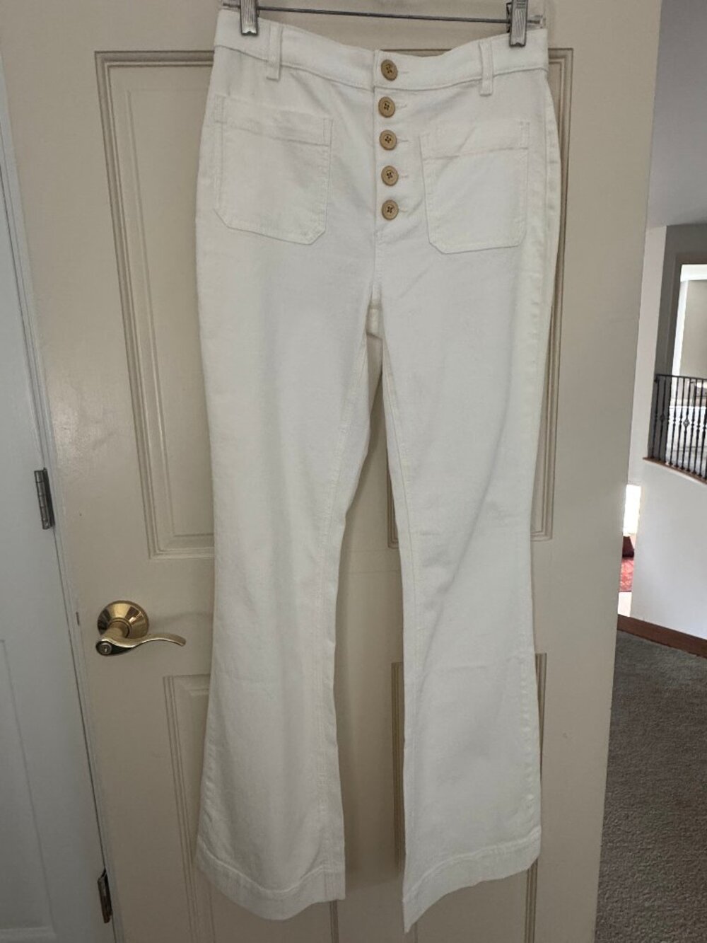 NWOT Ramy Brook White Flared High-Rise Wide-Leg Jeans